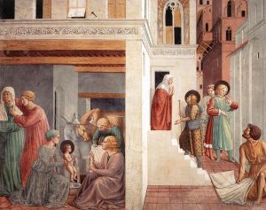Benozzo Gozzoli Werk - Szenen aus dem Leben des Heiligen Franziskus, Szene 1, Nordwand