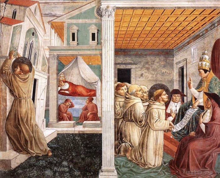Benozzo Gozzoli Andere Malerei - Szenen aus dem Leben des Heiligen Franziskus, Szene 5, Nordwand