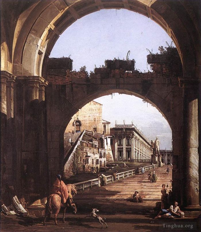Bernardo Bellotto Ölgemälde - Capriccio vom Kapitol
