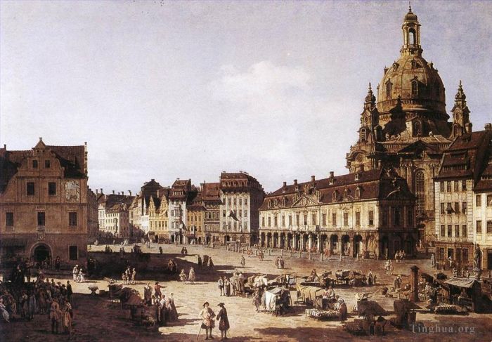 Bernardo Bellotto Ölgemälde - Neuer Marktplatz in Dresden
