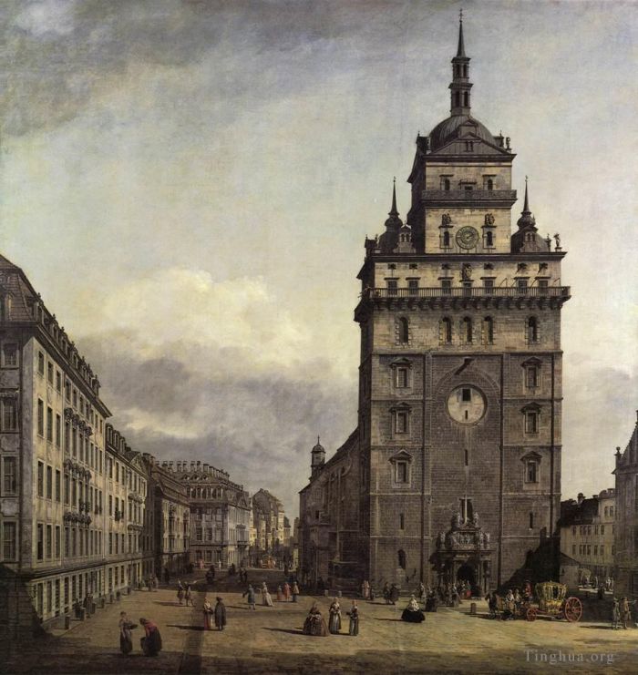 Bernardo Bellotto Ölgemälde - Die Kreuzkirche in Dresden