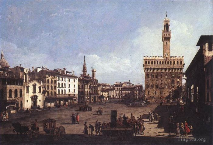 Bernardo Bellotto Ölgemälde - Die Piazza Della Signoria in Florenz