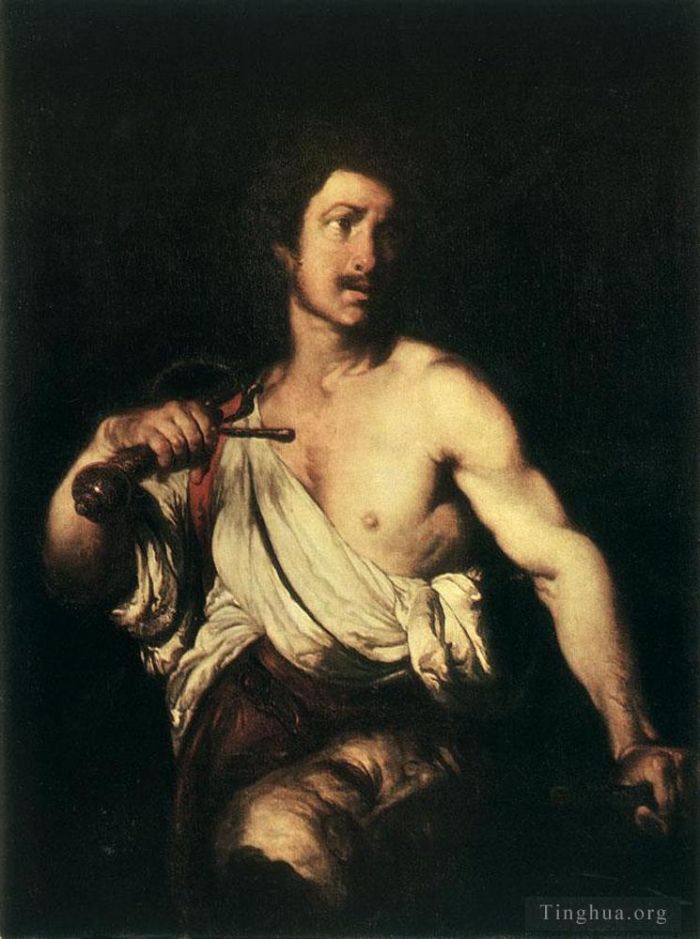 Bernardo Strozzi Ölgemälde - David mit dem Kopf von Goliath