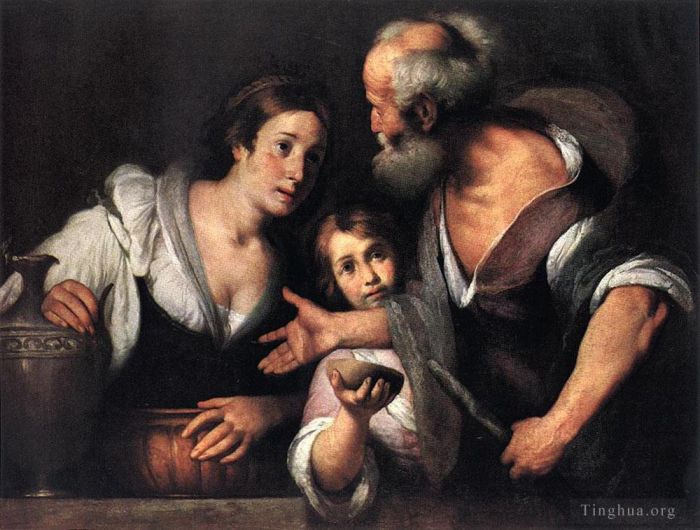 Bernardo Strozzi Ölgemälde - Prophet Elias und die Witwe von Sarepta