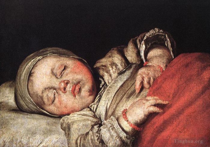 Bernardo Strozzi Ölgemälde - Schlafendes Kind