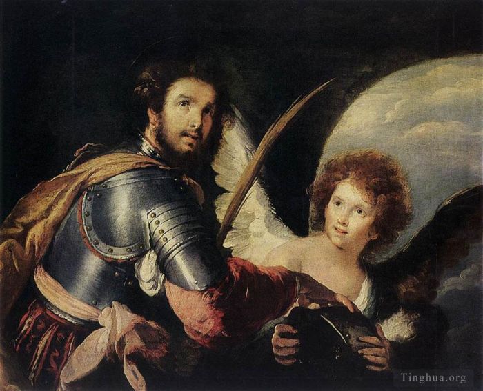 Bernardo Strozzi Ölgemälde - St. Maurice und der Engel