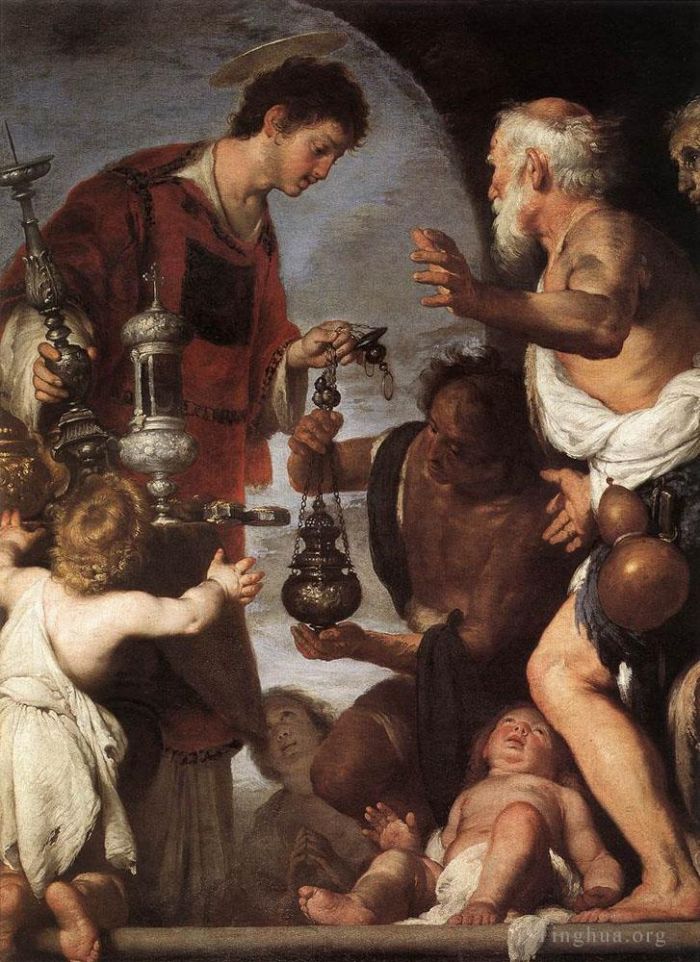 Bernardo Strozzi Ölgemälde - Die Wohltätigkeitsorganisation des Heiligen Laurentius 1639