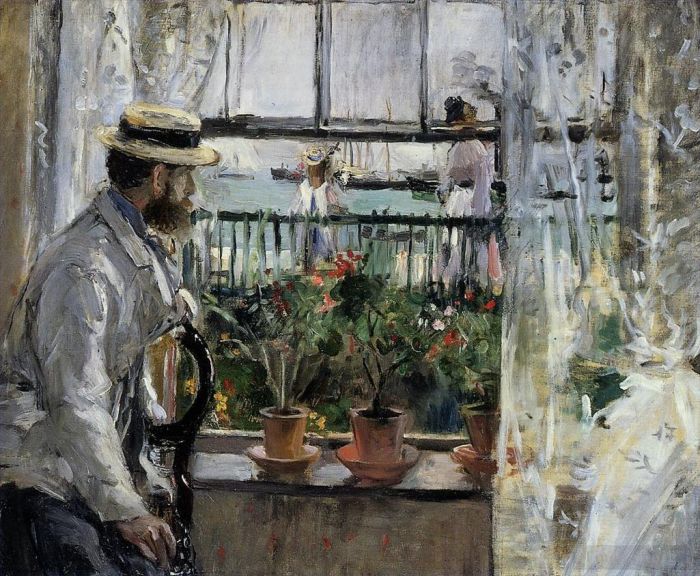 Berthe Morisot Ölgemälde - Eugene Manet auf der Isle of Wight