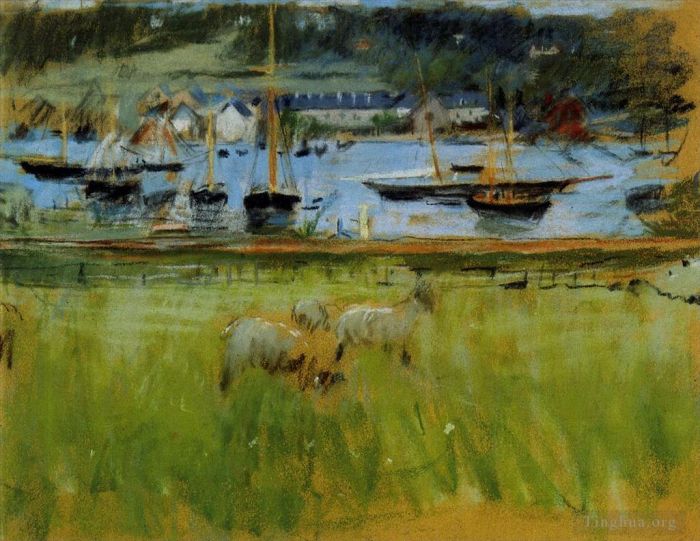 Berthe Morisot Ölgemälde - Hafen im Hafen von Fécamp