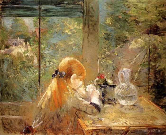 Berthe Morisot Ölgemälde - Auf der Veranda