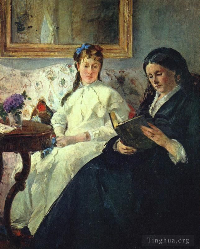 Berthe Morisot Ölgemälde - Die Mutter und Schwester des Künstlers Die Vorlesung
