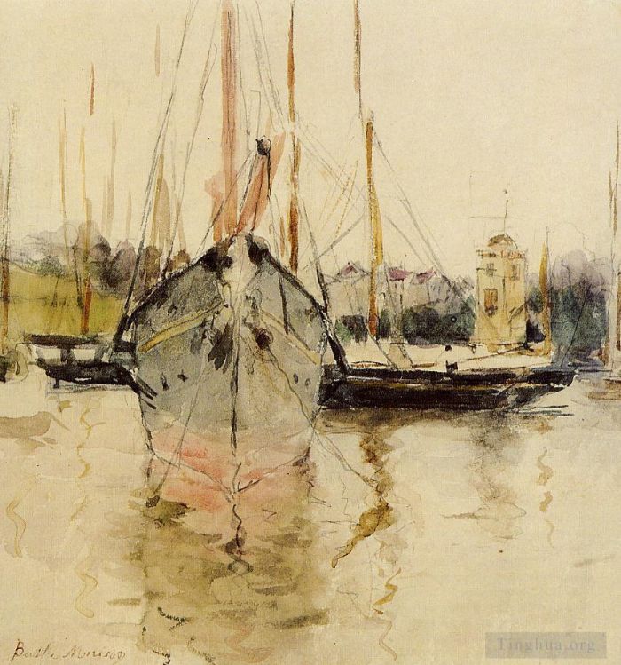 Berthe Morisot Andere Malerei - Bootszugang zur Medina auf der Isle of Wight