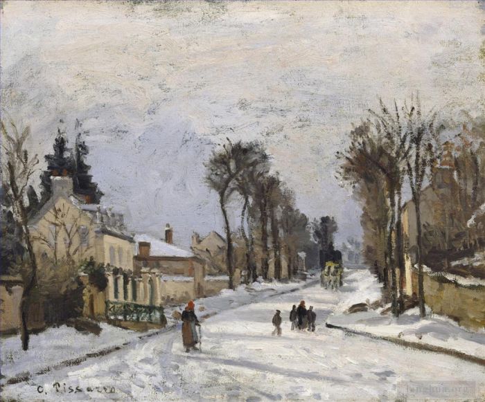 Camille Pissarro Ölgemälde - Weg nach Versailles in Louveciennes 1869