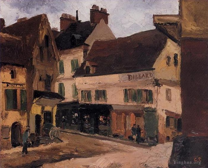 Camille Pissarro Ölgemälde - Ein Platz in La Roche Guyon