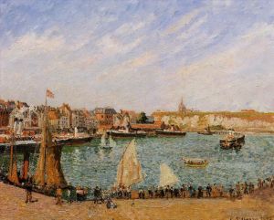 Camille Pissarro Werk - Nachmittagssonne im Innenhafen von Dieppe 1902