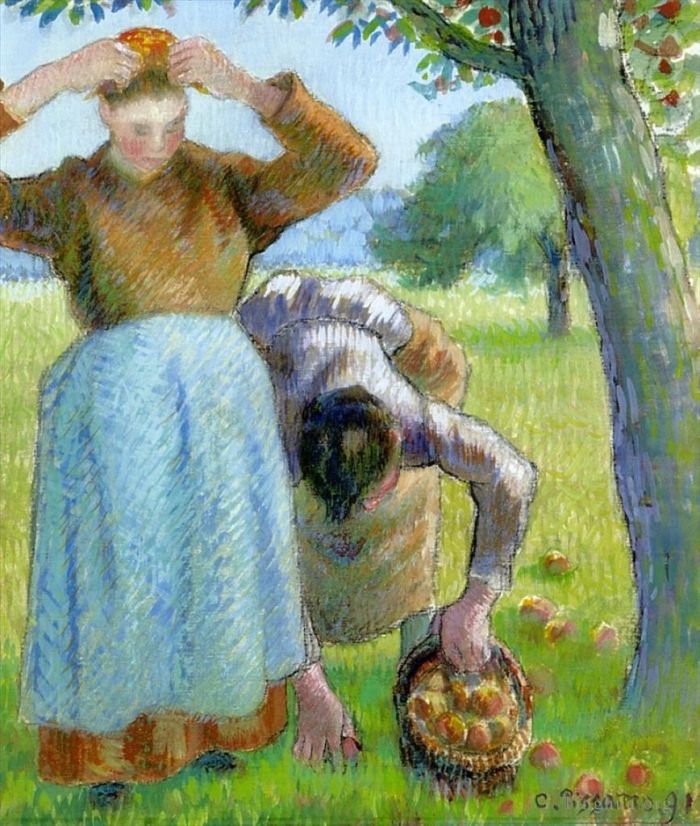 Camille Pissarro Ölgemälde - Apfelsammler 1891