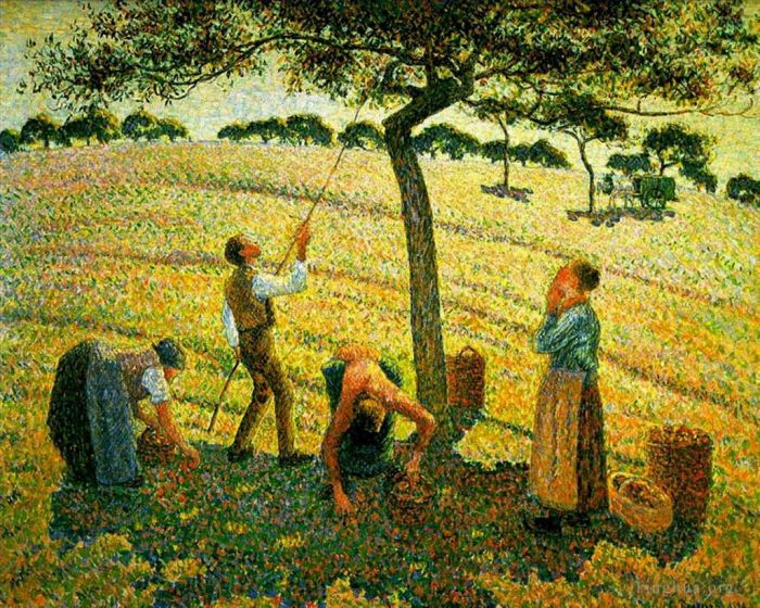Camille Pissarro Ölgemälde - Apfelernte in Eragny sur epte 1888