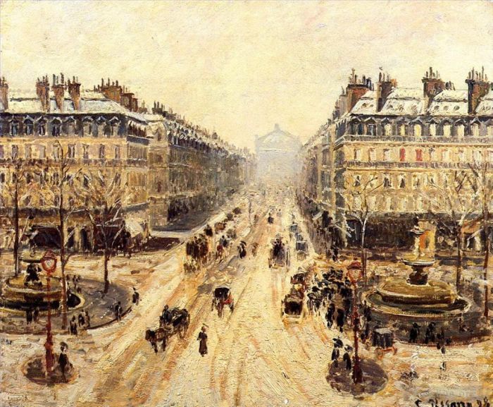 Camille Pissarro Ölgemälde - Avenue de l'Opera-Effekt von Schnee 1898
