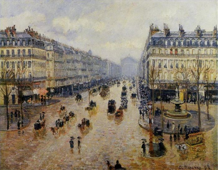Camille Pissarro Ölgemälde - Avenue de l’Opera-Regeneffekt 1898