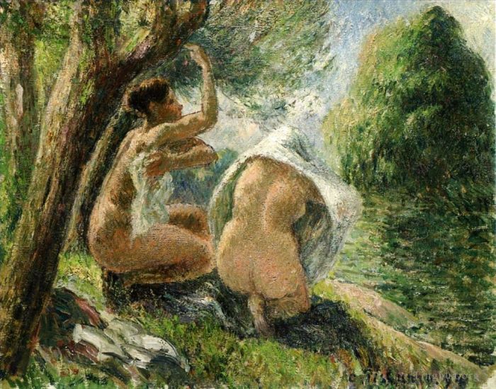 Camille Pissarro Ölgemälde - Badegäste 1894