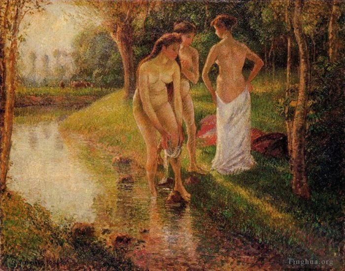 Camille Pissarro Ölgemälde - Badegäste 1896