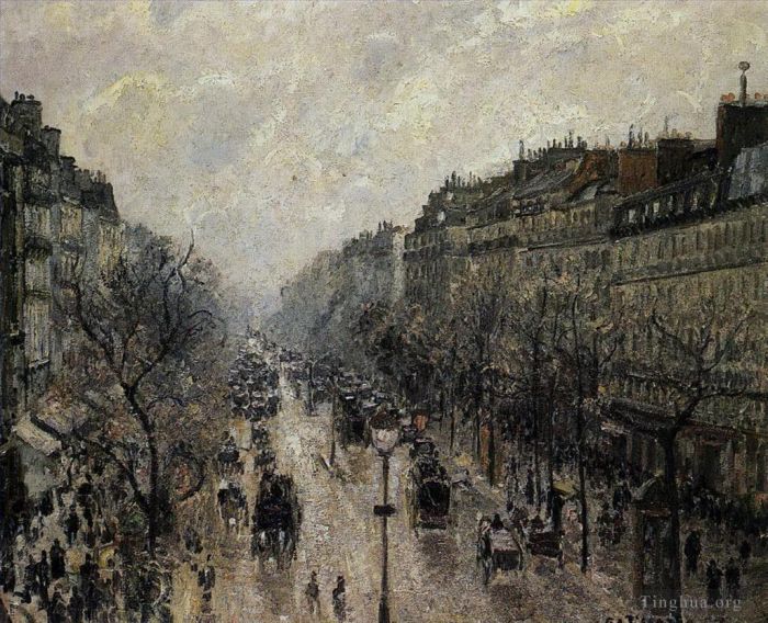 Camille Pissarro Ölgemälde - Boulevard Montmartre nebliger Morgen 1897
