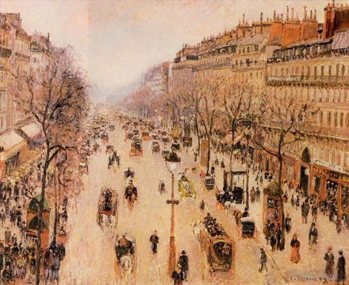Camille Pissarro Ölgemälde - Boulevard Montmartre Morgengraues Wetter 1897
