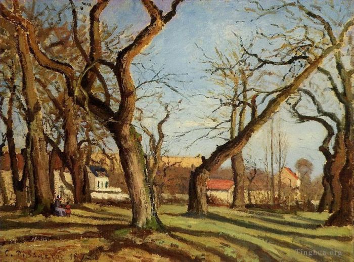 Camille Pissarro Ölgemälde - Kastanienbäume in Louveciennes 1872