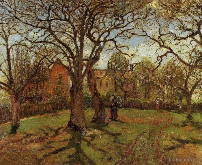 Camille Pissarro Ölgemälde - Kastanienbäume Louveciennes Frühling 1870