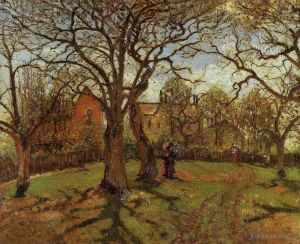 Camille Pissarro Werk - Kastanienbäume Louveciennes Frühling 1870
