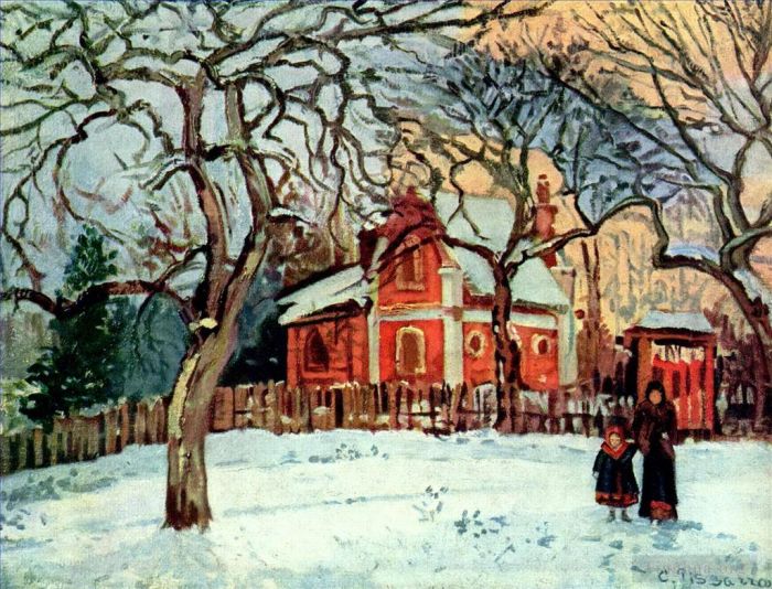 Camille Pissarro Ölgemälde - Kastanienbäume Louveciennes Winter 1872