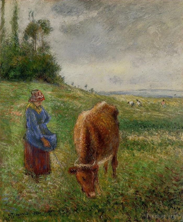 Camille Pissarro Ölgemälde - Kuhhirte Pontoise 1882