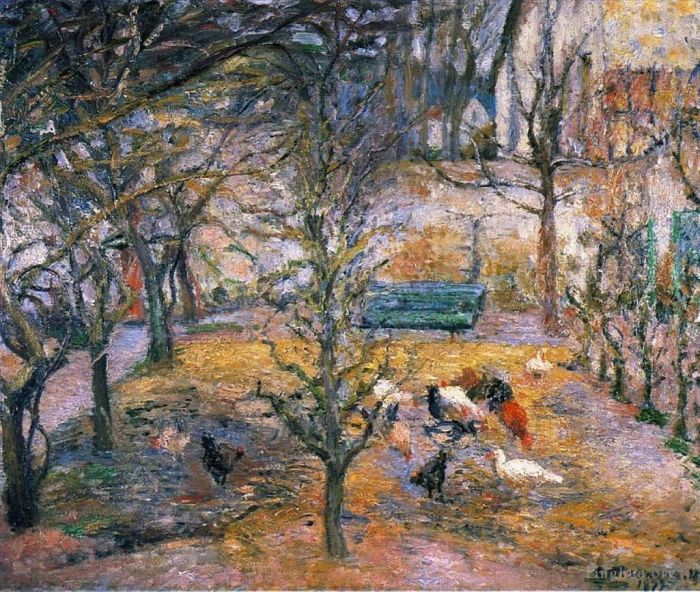Camille Pissarro Ölgemälde - Hof am Maison Rouge Pontoise 1877
