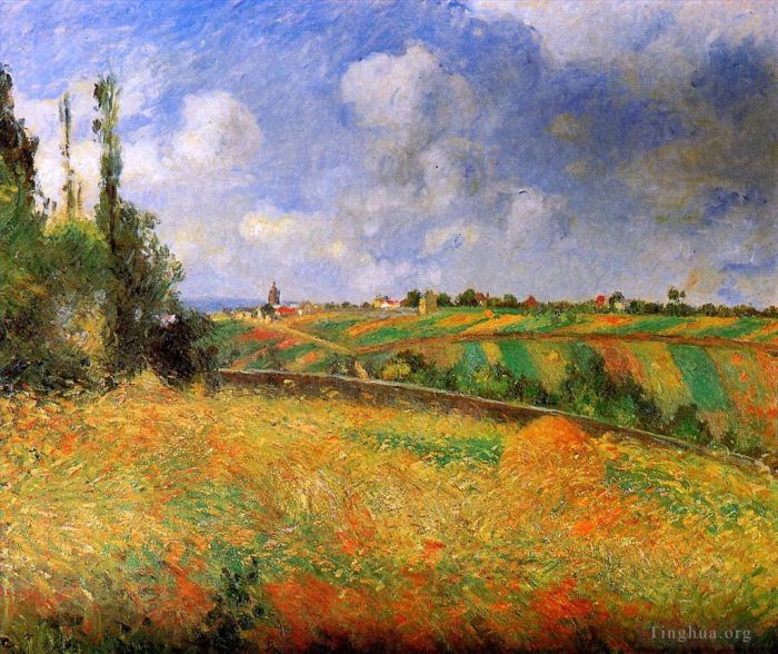 Camille Pissarro Ölgemälde - Felder 1877