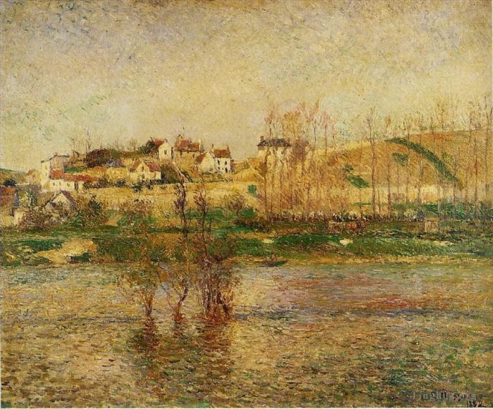 Camille Pissarro Ölgemälde - Überschwemmung in Pontoise 1882