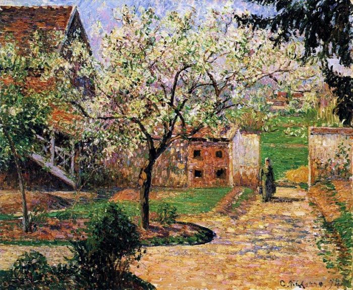 Camille Pissarro Ölgemälde - Blühender Pflaumenbaum Eragny 1894