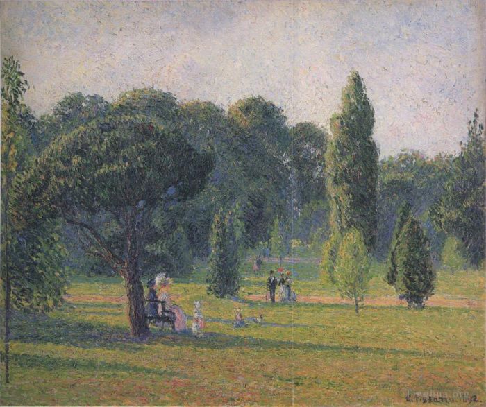 Camille Pissarro Ölgemälde - Gärten bei Kew-Sonnenuntergang 1892