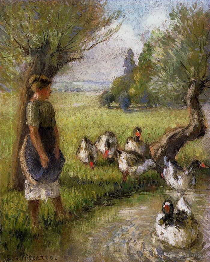 Camille Pissarro Ölgemälde - Gänsemädchen