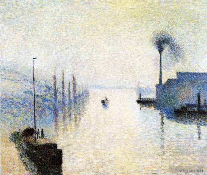 Camille Pissarro Ölgemälde - Ile Lacruix Rouen Wirkung des Nebels 1888