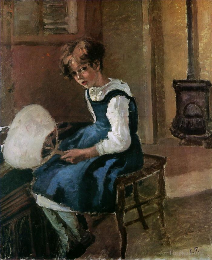 Camille Pissarro Ölgemälde - Jeanne hält einen Fächer