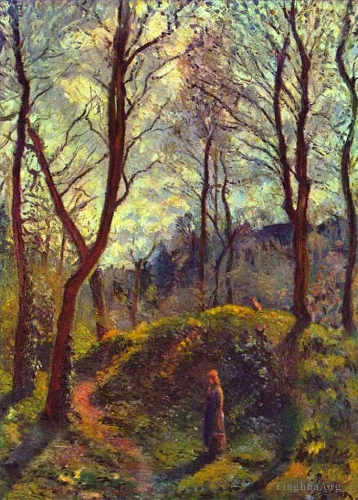 Camille Pissarro Ölgemälde - Landschaft mit großen Bäumen