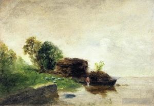 Camille Pissarro Werk - Wäscherin am Ufer des Flusses