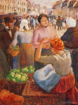 Camille Pissarro Werk - Marktplatz Gisors 1891