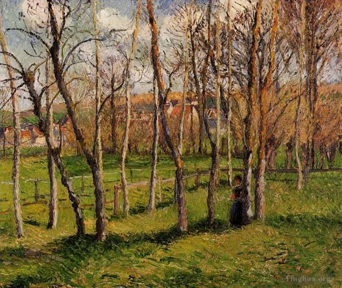 Camille Pissarro Ölgemälde - Wiese bei Bazincourt 1885