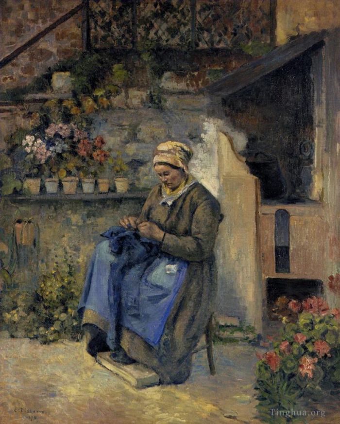 Camille Pissarro Ölgemälde - Mutter lustig 1874