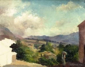 Camille Pissarro Werk - Berglandschaft auf den Saint-Thomas-Antillen unvollendet