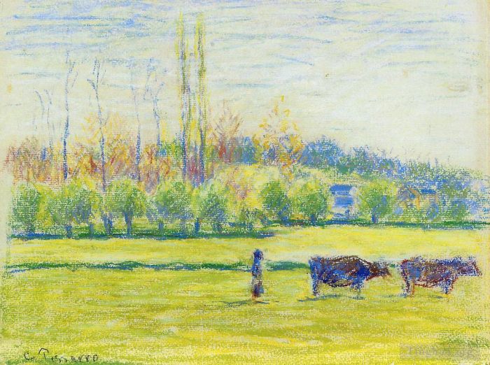Camille Pissarro Ölgemälde - In der Nähe von Eragny