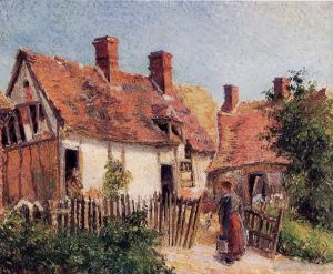 Camille Pissarro Werk - Alte Häuser in Eragny 1884