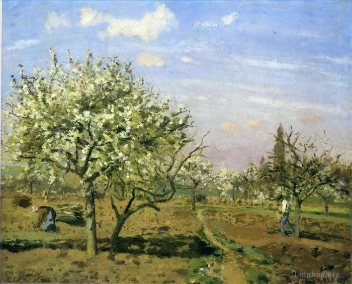 Camille Pissarro Ölgemälde - Obstgarten in blühenden Louveciennes 1872