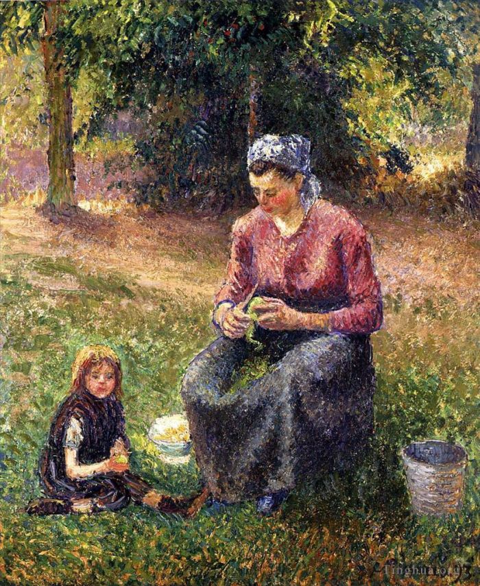 Camille Pissarro Ölgemälde - Bäuerin und Kind Eragny 1893